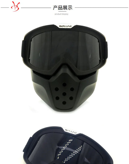 Motorcycle Face Mask Skull Open Face Helmet Mask Anti-UV Dust Helmets Goggles Vintage Mask Men Balaclava Winter Ski Face Shield